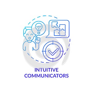 Intuitive communicators blue gradient concept icon