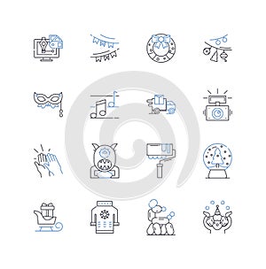 Intuitive pursuit line icons collection. Instinct, Perception, Insight, Clarity, Hunch, Sixth sense, Empathy vector and