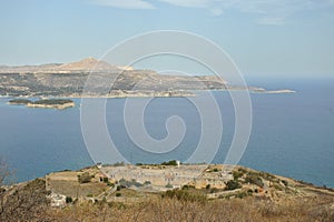 Intzedin Fort and Souda Bay in Crete, Greece