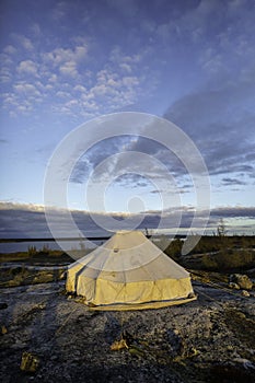 Inuit tent in the tundra 2 photo