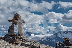 Inukshuk Rocks and Mountain View