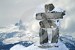 Inukshuk at the summit of Whistler mountain