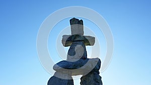 Inukshuk at Sunset, English Bay, Vancouver, Canada