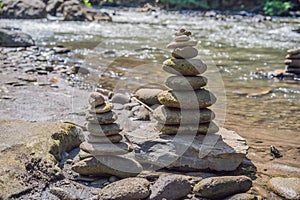 Inuksuk Native Rock Pile in a Creek