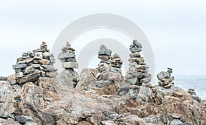 Inuksuks Facing the Atlantic Ocean in New Hampshire