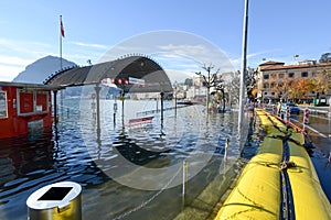 The inundation of lake Lugano on Switzerland