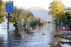 Inundation of lake Maggiore at Locarno