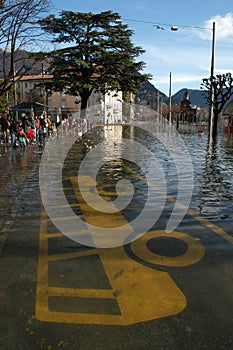 Inundation at the streets of Lugano