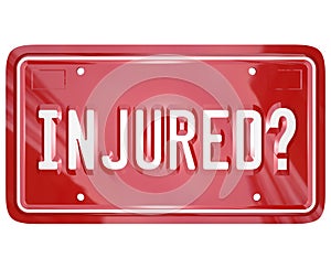 Inured License Plate Car Accident Lawyer Attorney Lawsuit photo