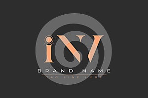 INV abstract letter logo design