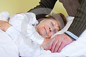 Invalid elderly woman