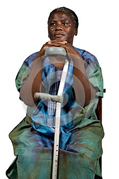 Invalid old African woman photo