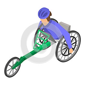 Invalid paralympic race icon, isometric style