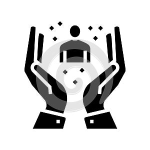 Invaluable employee glyph icon vector black illustration