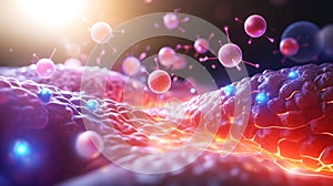 Invasion of Pathogens: Microscopic View of Viral Attack on Human Cells