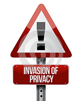 Invasion of privacy road sign illustration design
