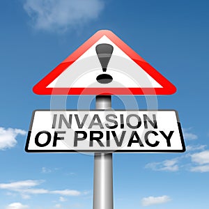 Invasion of privacy warning. photo
