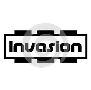 INVASION stamp on white background