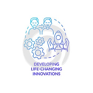 Invent life-changing innovation concept icon