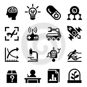 Invention & Research icon set photo