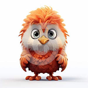 Inventive 3d Cartoon Bird With Attention To Texture And Character Design