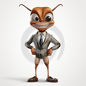 Inventive 3d Cartoon Insect In Business Suit: Imax Style