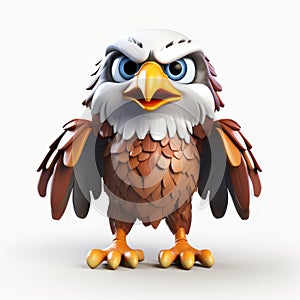 Inventive 3d Rendering Of Cartoon Bald Eagle With Intense Energy