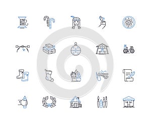 Inventive company line icons collection. Innovation, Creativity, Ingenuity, Resourcefulness, Originality, Piering