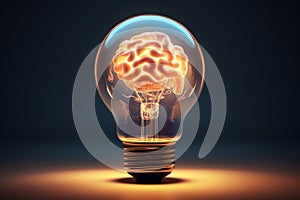 Inventive Lightbulb brain creative. Generate Ai