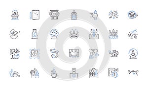 Inventive line icons collection. Innovative, Creative, Resourceful, Imaginative, Visionary, Original, Novel vector and