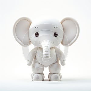 Inventive White Elephant Toy On White Background - Vinyl Toy Superplastic photo