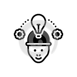 Black solid icon for Inventor, idea and designer photo