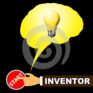 Inventor Light Means Innovating And Innovating 3d Illustration photo
