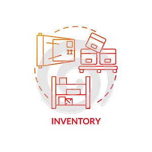 Inventory red gradient concept icon