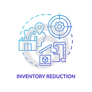 Inventory reduction blue gradient icon