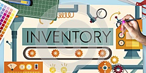 Inventory Stock Manufacturing Assets Goods Concept photo