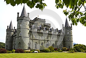 Inveraray Castle in western Scotland, on the shore of Loch Fyne. It has been