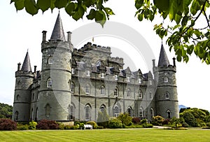 Inveraray Castle in western Scotland, on the shore of Loch Fyne. It has been photo
