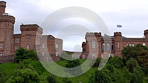 Inverness castle overlooking the River Ness in Scotland Panning Left to Right