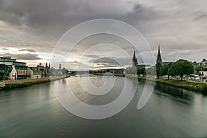 Inverness at cloudy weather in summer, Scotland