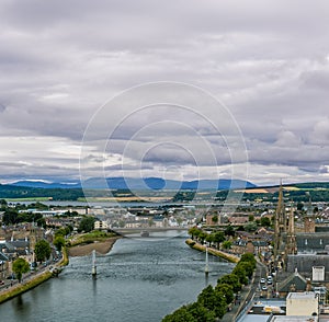 Inverness at cloudy weather in summer, Scotland