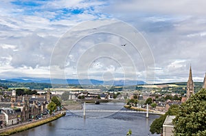 Inverness at cloudy weather in summer, Scotland