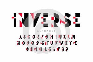 Inverse style modern font photo