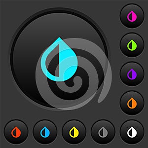Invert colors dark push buttons with color icons photo