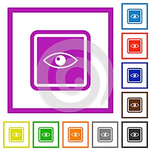 Invert object flat framed icons photo