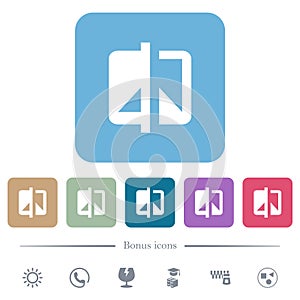 Invert theme flat icons on color rounded square backgrounds