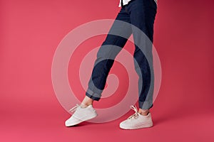 inverted female legs sneakers fashion cropped view