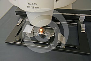 Inverted microscope with slide