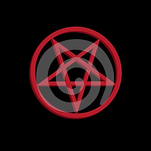 The inverted pentagram circumscribed by a circle also known as a pentacle is often used to represent Satanism. The upside-down photo
