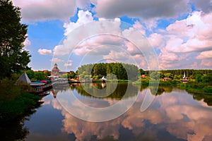 Inverted reflection in water photo